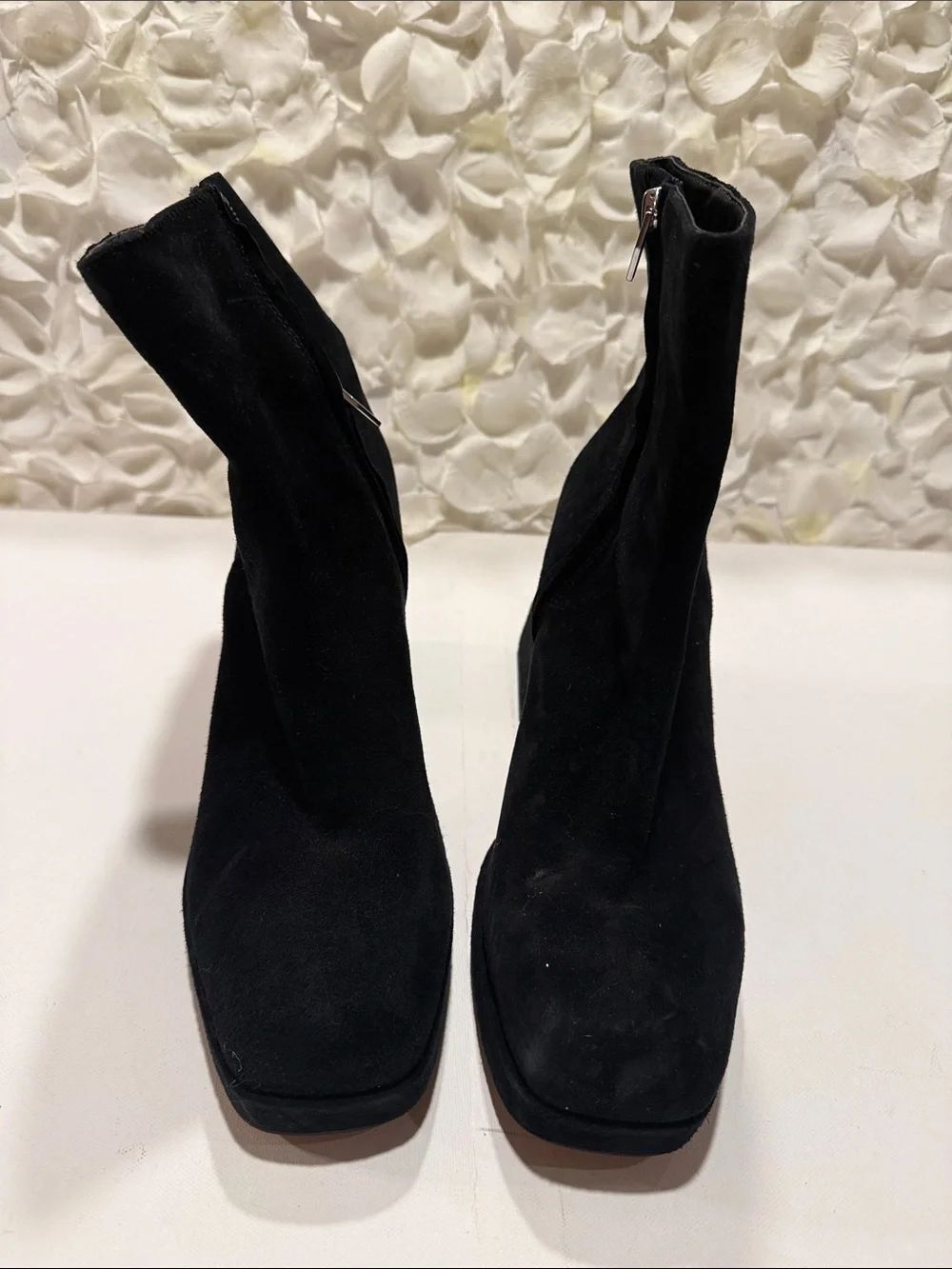 Sam Edelman Black Suede Ankle Booties with Block Heel